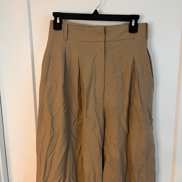 & Other Stories Beige High Waisted Wide Leg Pants Sz 4 - Picture 3 of 9
